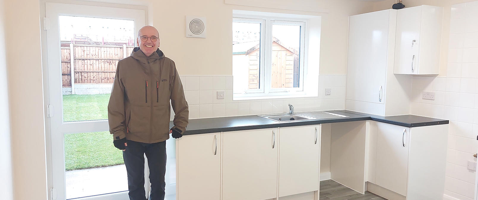 Mike Price in kitchen at Beckhampton Road