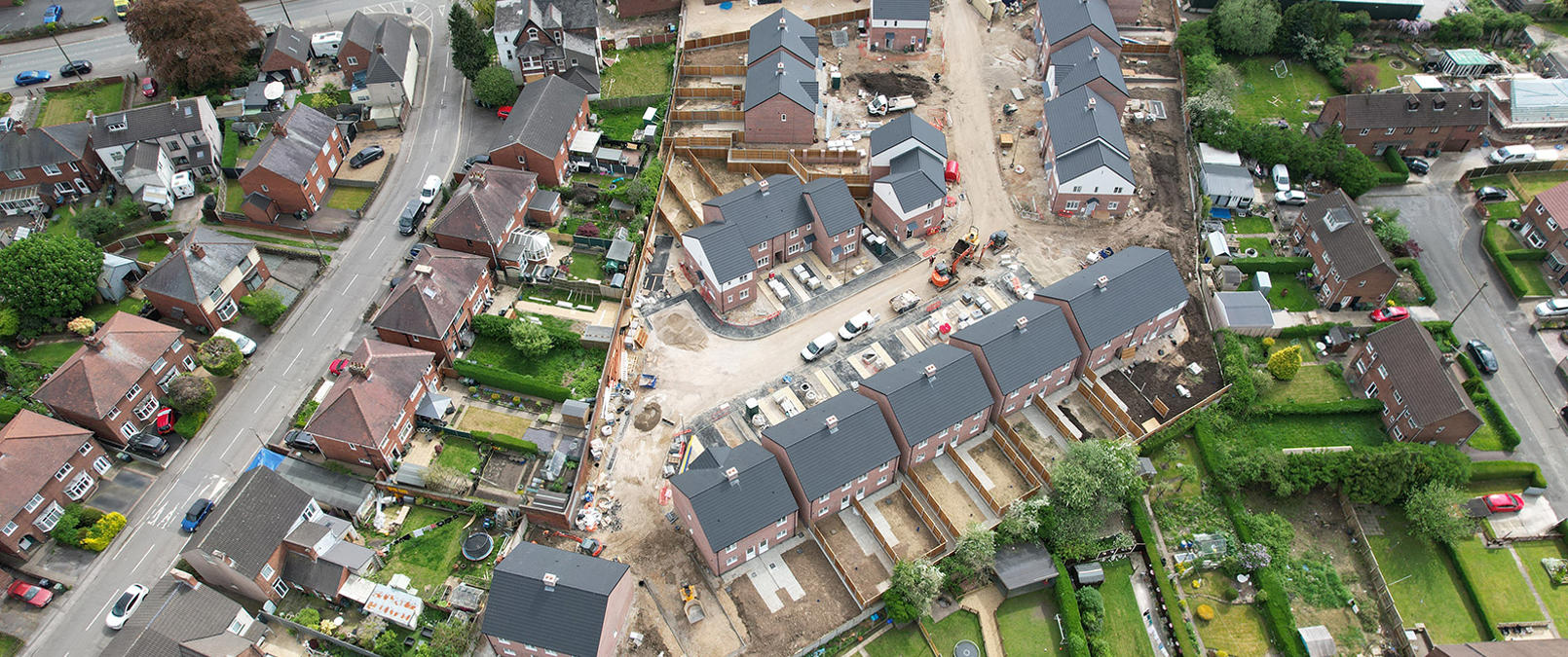 Aerial shot of development